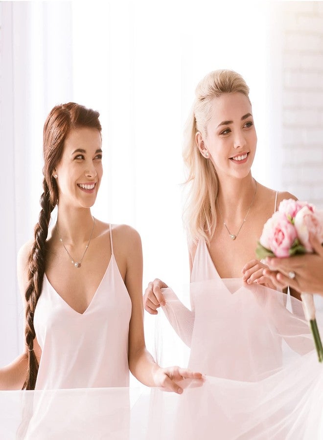 Aocelly Pearl Necklace and Earring Set for Women Sterling Silver, Single Pearl Jewelry Set for Women Simple Pearls Neckalces Sets Wedding Jewelry for Brides Bridesmaid Gifts - Image 3